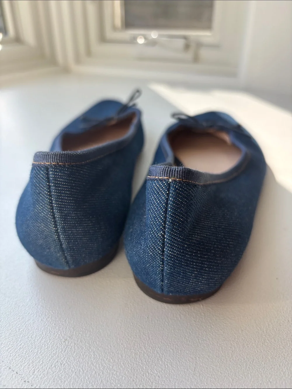 Loeffler Randall Dark Blue Denim Georgie Pointed Toe Ballet Flats 8.5